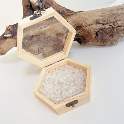 《水晶消磁淨化盒》-原木六角形2