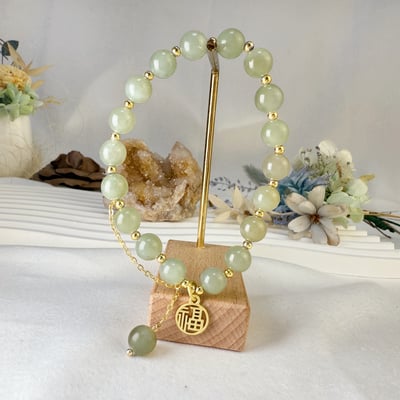 平安/招財/珍藏-《福氣滿盈和田玉手鍊》5