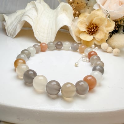 正能量/安穩平靜-《7mm療癒系彩色月光石手鍊》3