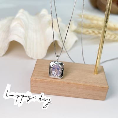 貴人/創造力/溝通-《橢圓形薰衣草紫晶珠寶項鍊》4