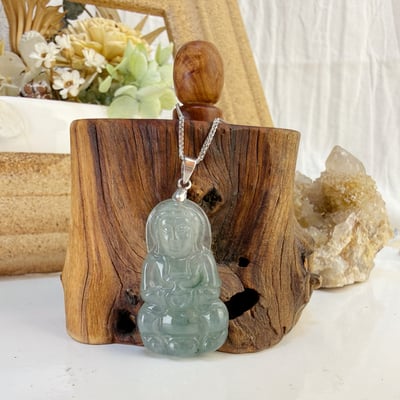 平安/吉祥/靜心-《冰種飄花觀音項鍊》6