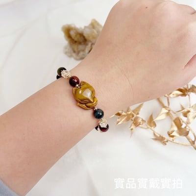 貴人/事業-《三色虎眼石狐狸水晶手鍊》3