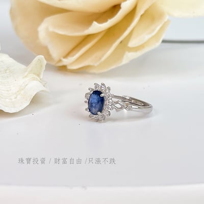 無燒/高貴/藍寶石-《經典鑽花無燒藍寶戒指》5