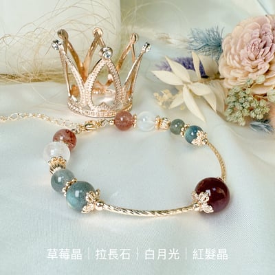 貴人運/水晶能量-《草莓晶拉長銅管手鍊》4