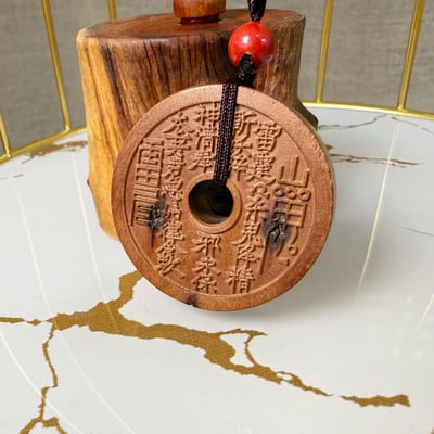 棗木原木/避邪鎮宅-《棗木山鬼花錢·太上老君令吊飾》2