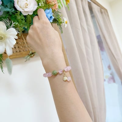 設計款-啾咪碧玉粉晶手鍊6