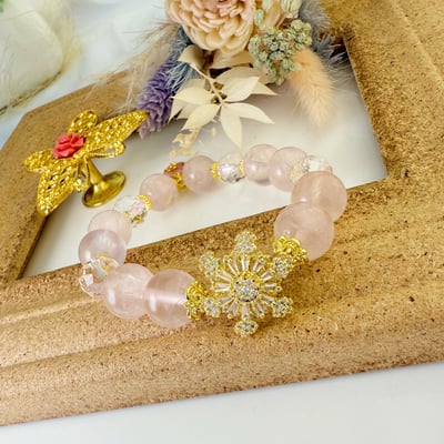 好人緣/正能量-《旋轉雪花粉晶手鍊》4