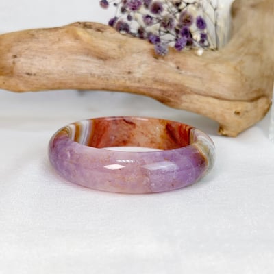 原礦紫水晶瑪瑙鐲A52