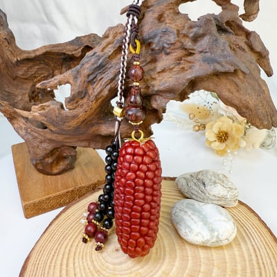 招財/豐收/吉祥平安-《豐收玉米手編繩吊飾》2