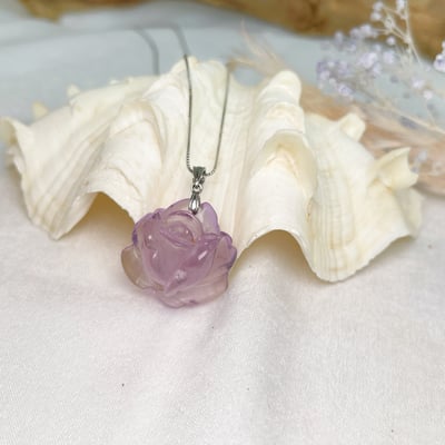 紫晶玫瑰花項鍊2