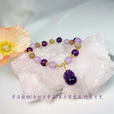 貴人/招財/運勢-《紫晶貔貅水晶手鍊》3