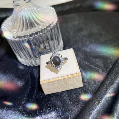 經典黑歐泊戒指7