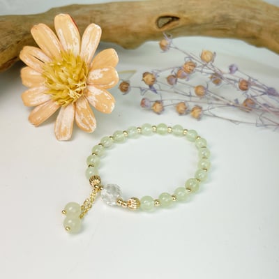 希望之石/財富自由-《天然淡綠葡萄石水晶手鍊》4