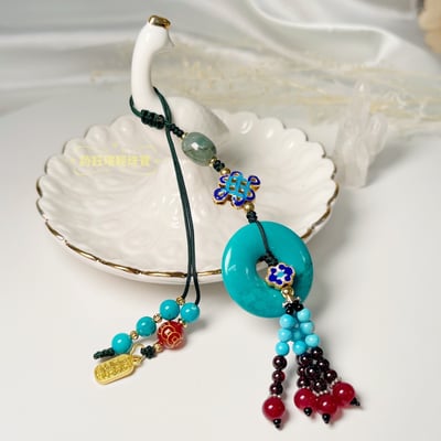 勝利/成功/平安-《天然藍松石平安扣吊飾》4