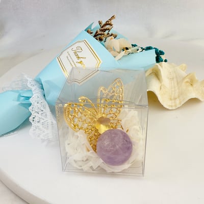 貴人/智慧/好運-《蝴蝶紫水晶球擺件》4