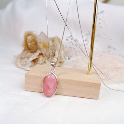 天然粉紅蛋白石項鍊5