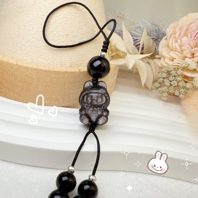 平安/擋煞/防小人-《銀曜咘啦啦小兔吊飾》2