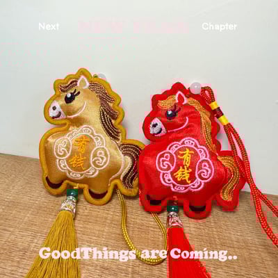 結緣祈福・好運隨行 -《馬上有錢刺繡香包吊飾》5