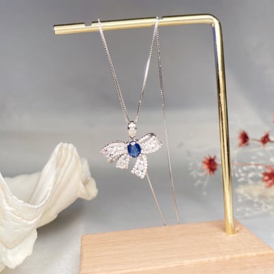 蝴蝶結藍寶項鍊3