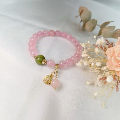 設計款-啾咪碧玉粉晶手鍊3