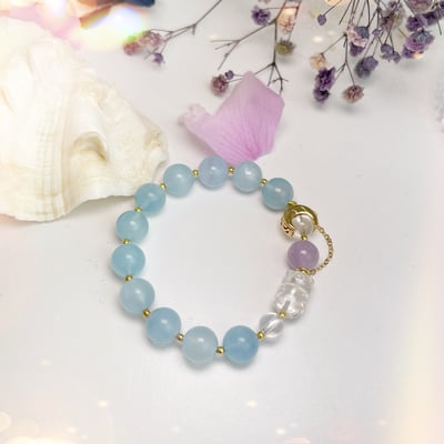 福氣/正能量-《福氣白水晶小豬·海藍寶手鍊》6