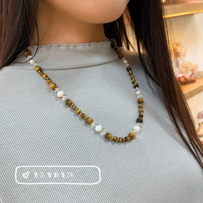 好財運好氣色-《珍珠虎眼石珠鍊項鍊》6