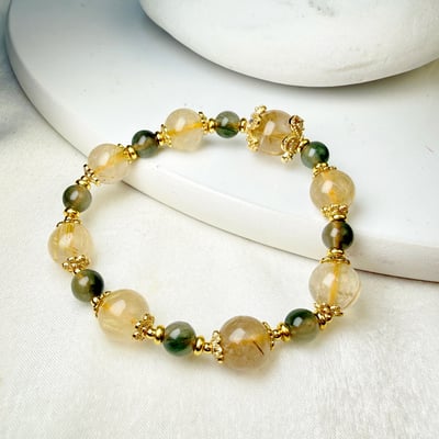 財富能量/高磁場-《鈦晶綠髮設計款手鍊》4