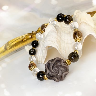 避邪擋煞/招財/健康-《銀曜花金沙茶晶手鍊》4