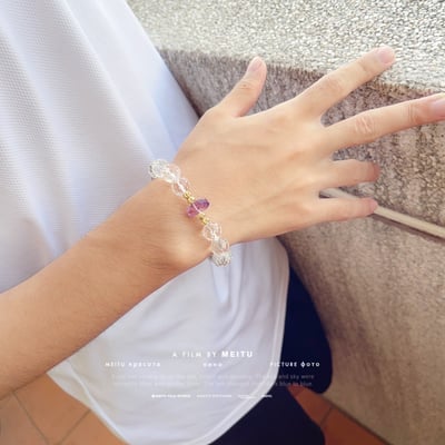 淨化/除穢/貴人-《12mm激光紫晶白水晶手鍊》5