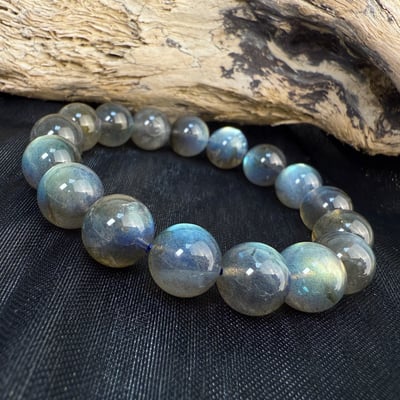 擋煞/沉穩/堅定-《11.5mm彩色高光拉長石手鍊》2