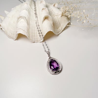 紫水晶水滴形項鍊3