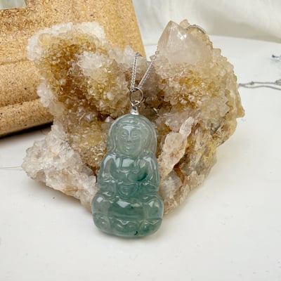 平安/吉祥/靜心-《冰種飄花觀音項鍊》5