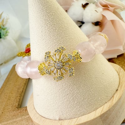 好人緣/正能量-《旋轉雪花粉晶手鍊》2