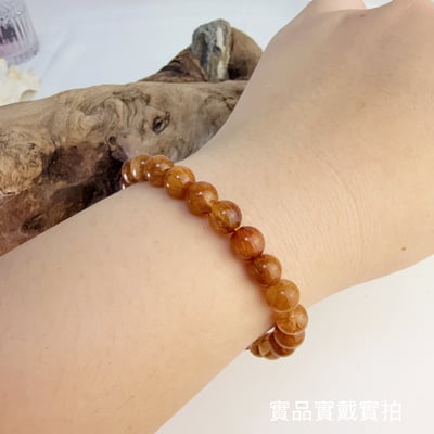 健康/招財-《7.5mm滿絲透料紅銅鈦手鍊》6