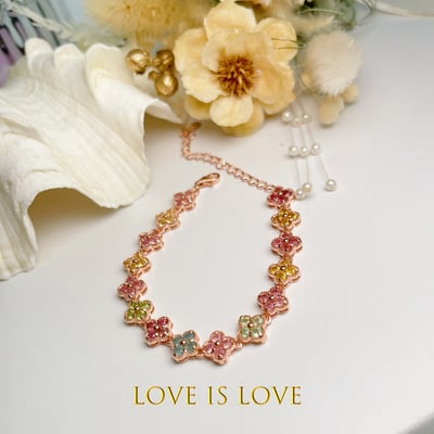 色澤濃郁/彩虹避邪-《花朵彩色碧璽珠寶手鍊》5