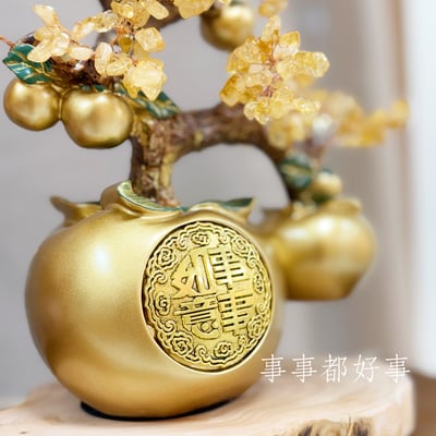 工藝級-《事事如意黃水晶招財樹》6