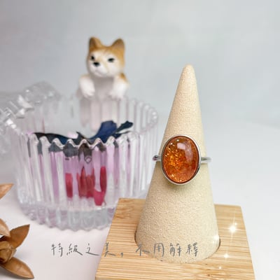 正能量/氣場強大/招財-《星光閃金太陽蛋面戒指》5