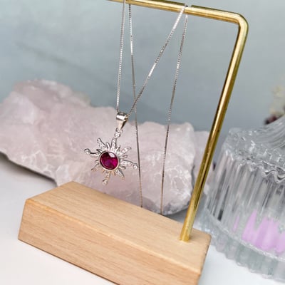 紫紅石榴石太陽項鍊3