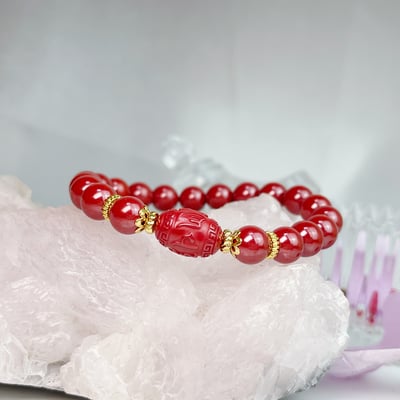 避邪擋煞/開運招財-《六字箴言帝王砂硃砂手鍊》2