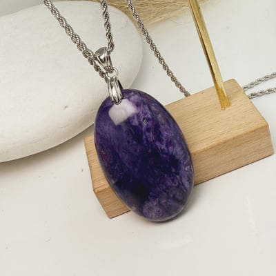 自信/活力/貴人-《橢圓形紫龍晶項鍊》4