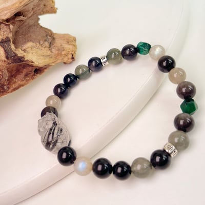 型男款-《黑髮晶貔貅多寶手鍊》4