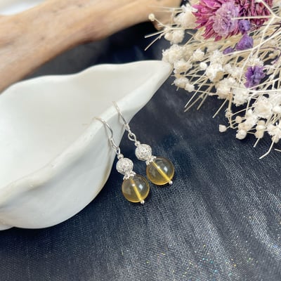 金藍高淨體/避邪招財-《收藏級藍珀琥珀手作耳環》2