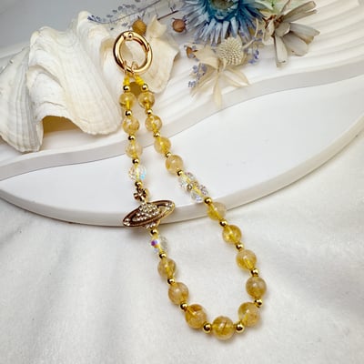 招財/開運-《黃水晶閃亮土星吊飾》2