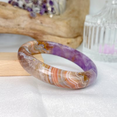 原礦紫水晶瑪瑙鐲A64