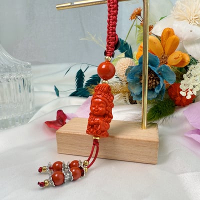 平安/靜心-《媽祖紅硃砂吊飾》2