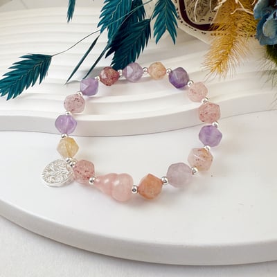 全方位功效-《粉晶葫蘆多寶水晶手鍊》2