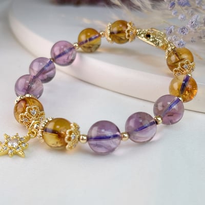 貴人財富-《閃耀光芒紫黃水晶手鍊》5