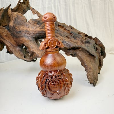 棗木原木/避邪鎮宅-《棗木葫蘆雕刻擺件》2