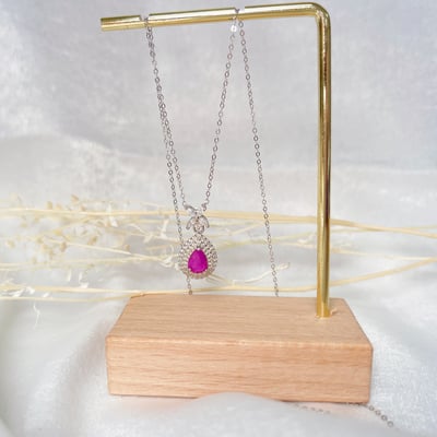精鑲水滴形紅寶項鍊3