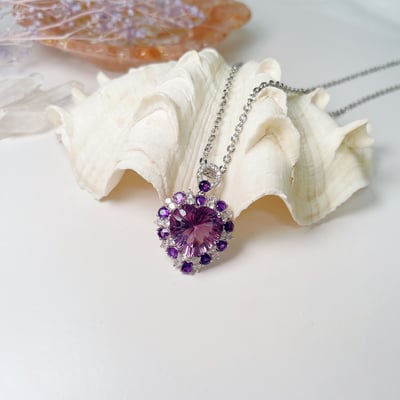 愛心千禧切紫水晶項鍊5